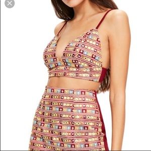 Missguided Mirror Detail Bralette and Skirt